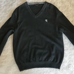 Express Men’s Black V-Neck Sweater - Size L